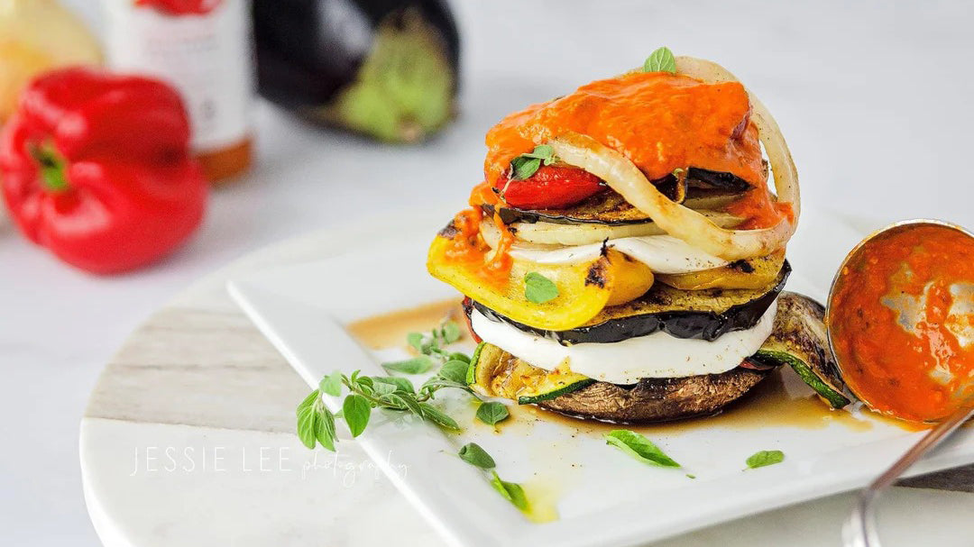 Grilled Summer Vegetables with Romesco Sauce