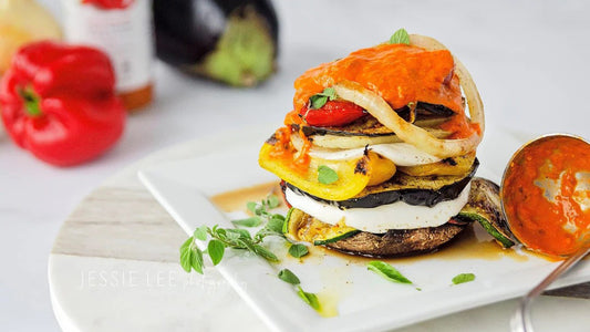 Grilled Summer Vegetables with Romesco Sauce