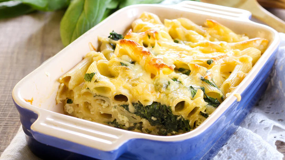 Zucchini Spinach Baked Ziti (Vegetarian)