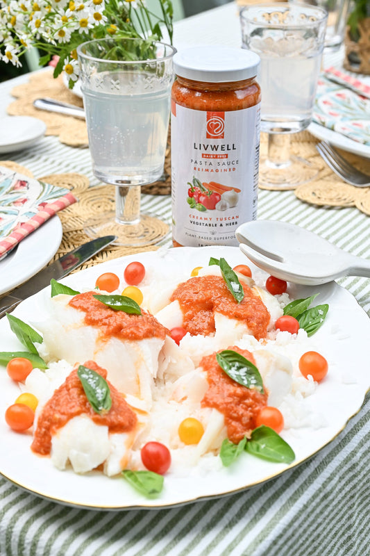 Creamy Tuscan White Fish with Tomatoes and Basil