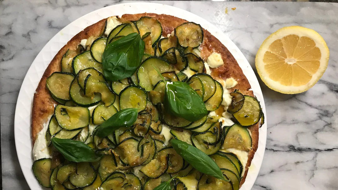 Zucchini Ricotta Gluten Free Pizza