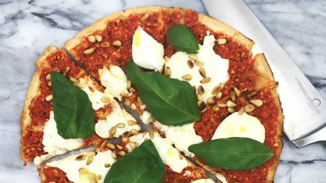 Romesco Flatbread with Burrata