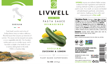 Sicilian Zucchini & Lemon Pasta Sauce — 6-Pack