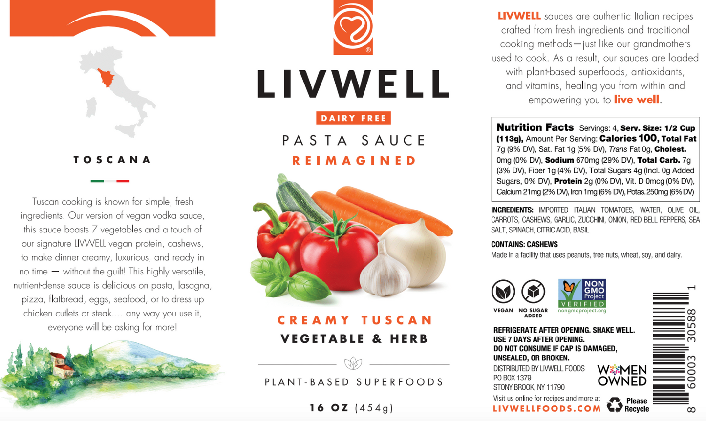 Creamy Tuscan Vegetable & Herb Pasta Sauce — 3-Pack