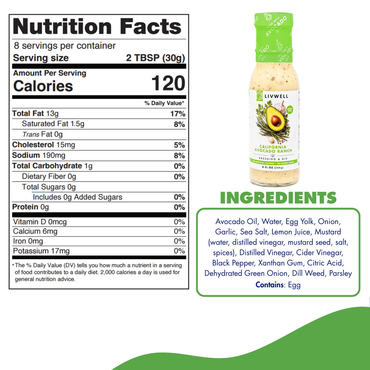 California Avocado Ranch nutrition facts