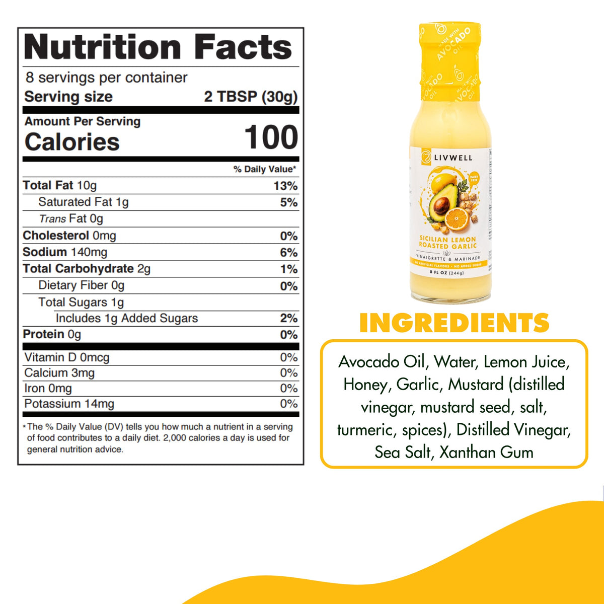 Sicilian Lemon Roasted Garlic nutrition facts