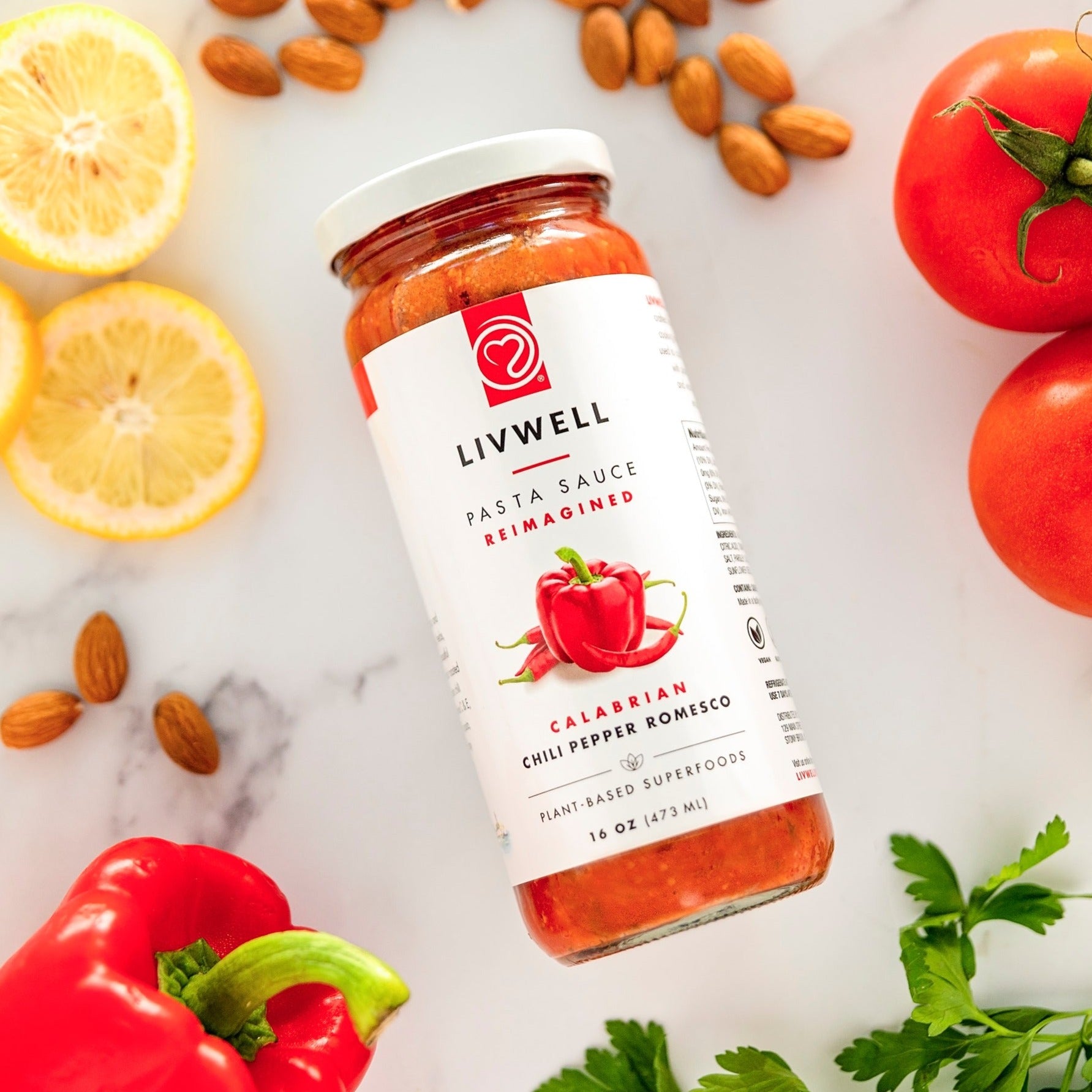 Calabrian Chili Pepper Romesco Pasta Sauce | LIVWELL Foods